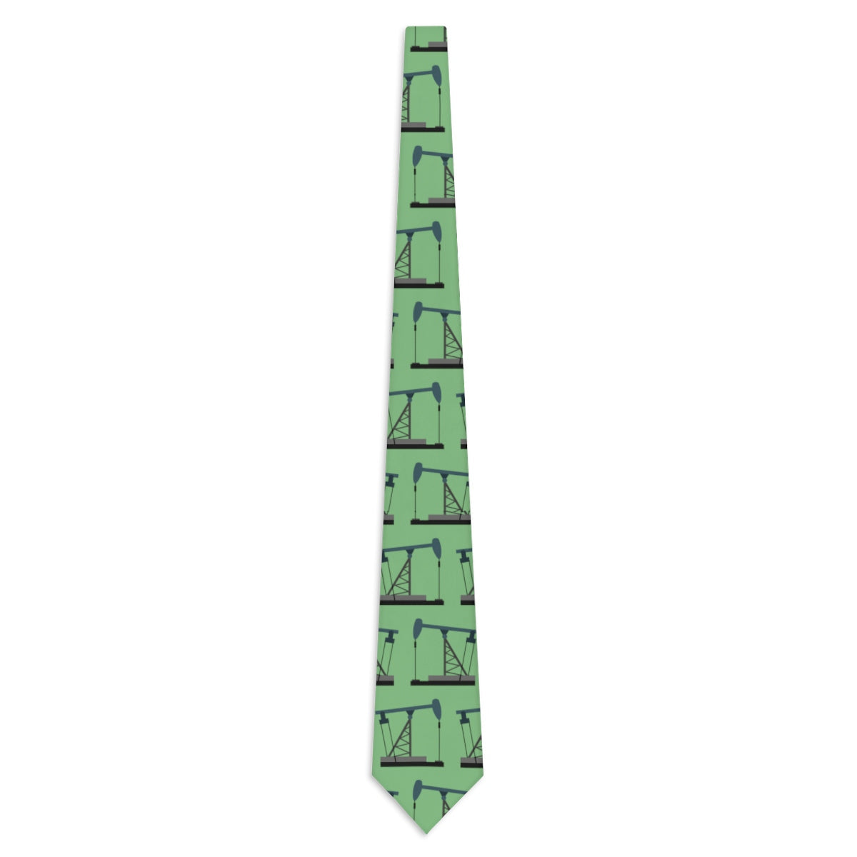 Green pumpjack necktie