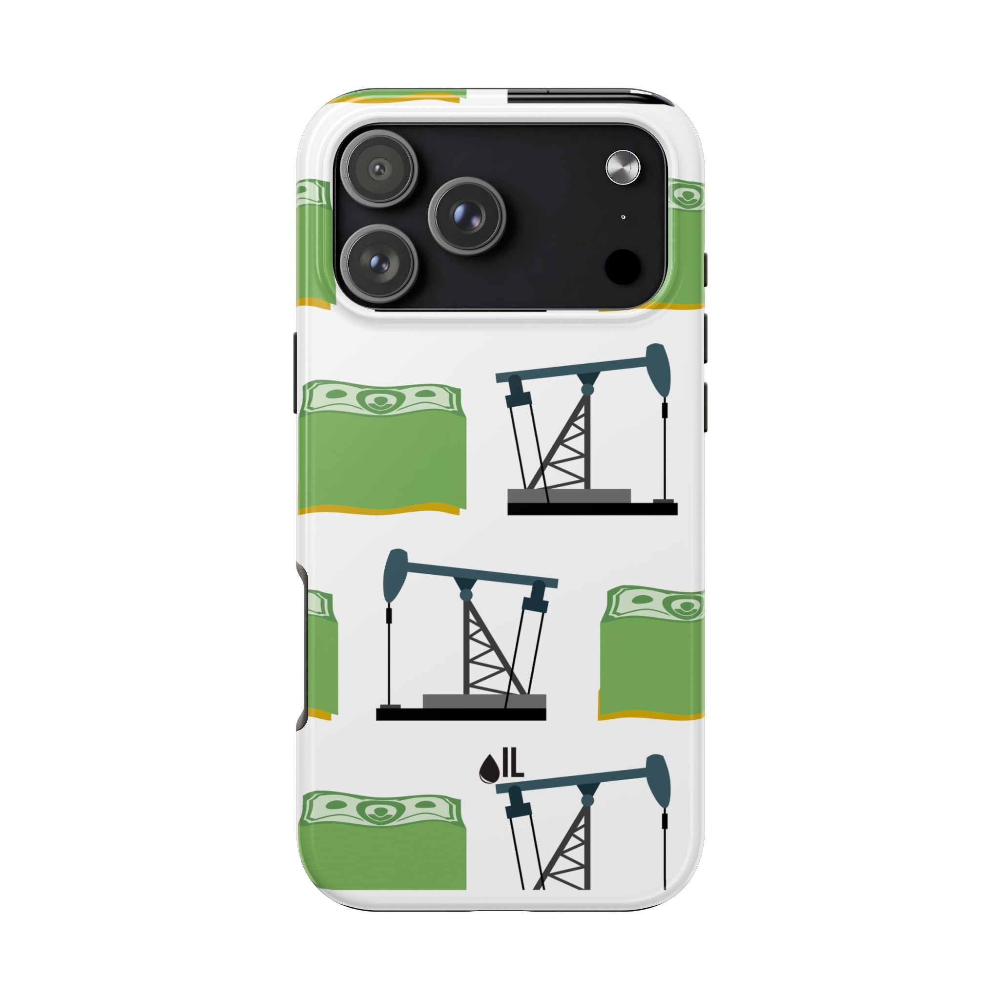 Pumpjack and Money Tough Phone Case (White)