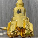 Oil drill bit keychain Shiny Gold