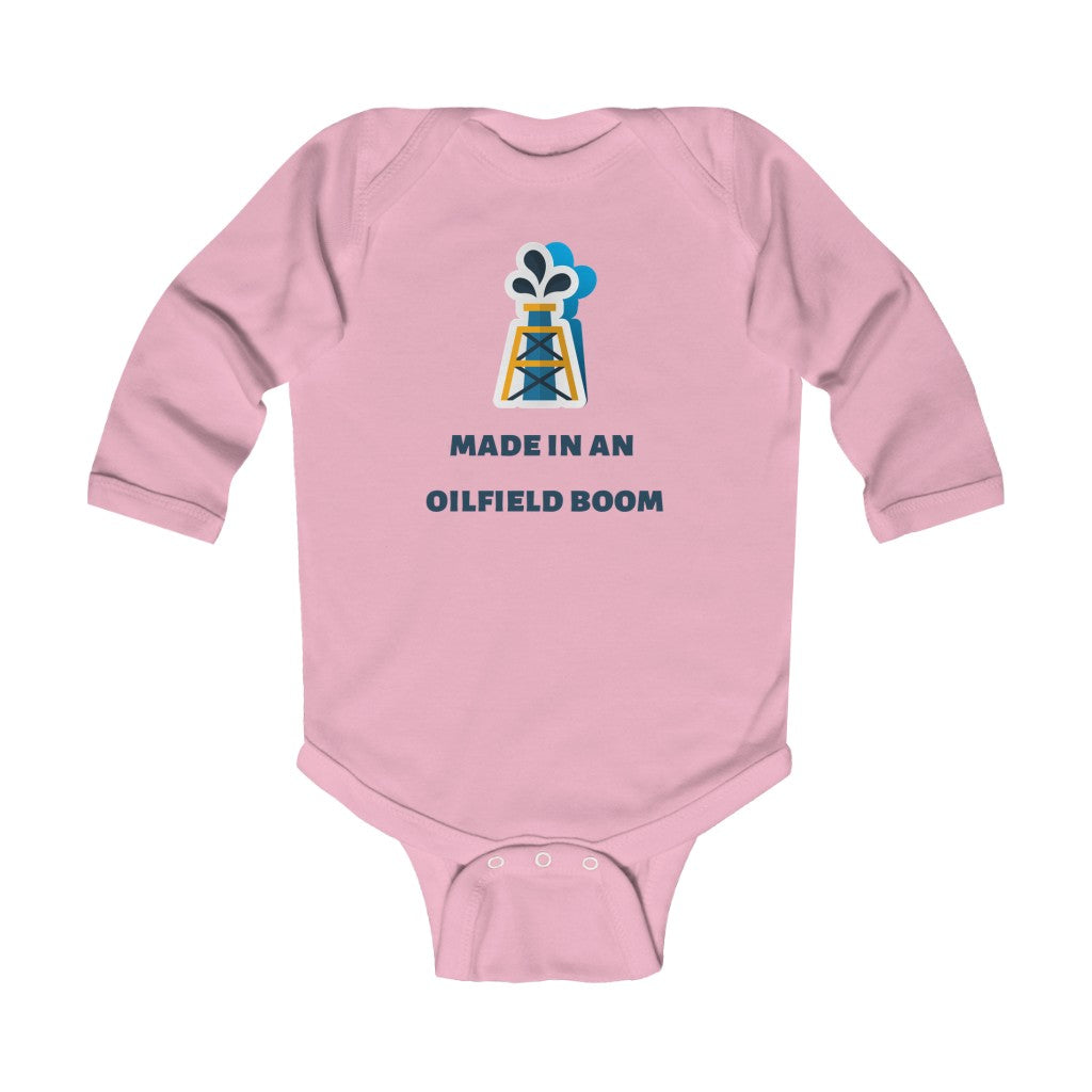 Made in an Oilfield Boom Infant Long Sleeve Bodysuit