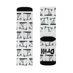 Drill It! Pumpjack Oilfield Socks (White)