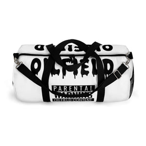 Parental Warning Oilfield Content Duffel Bag (White)