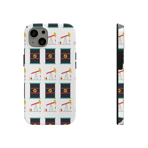 Pumpjack and Oil Barrel Tough Phone Case (White)