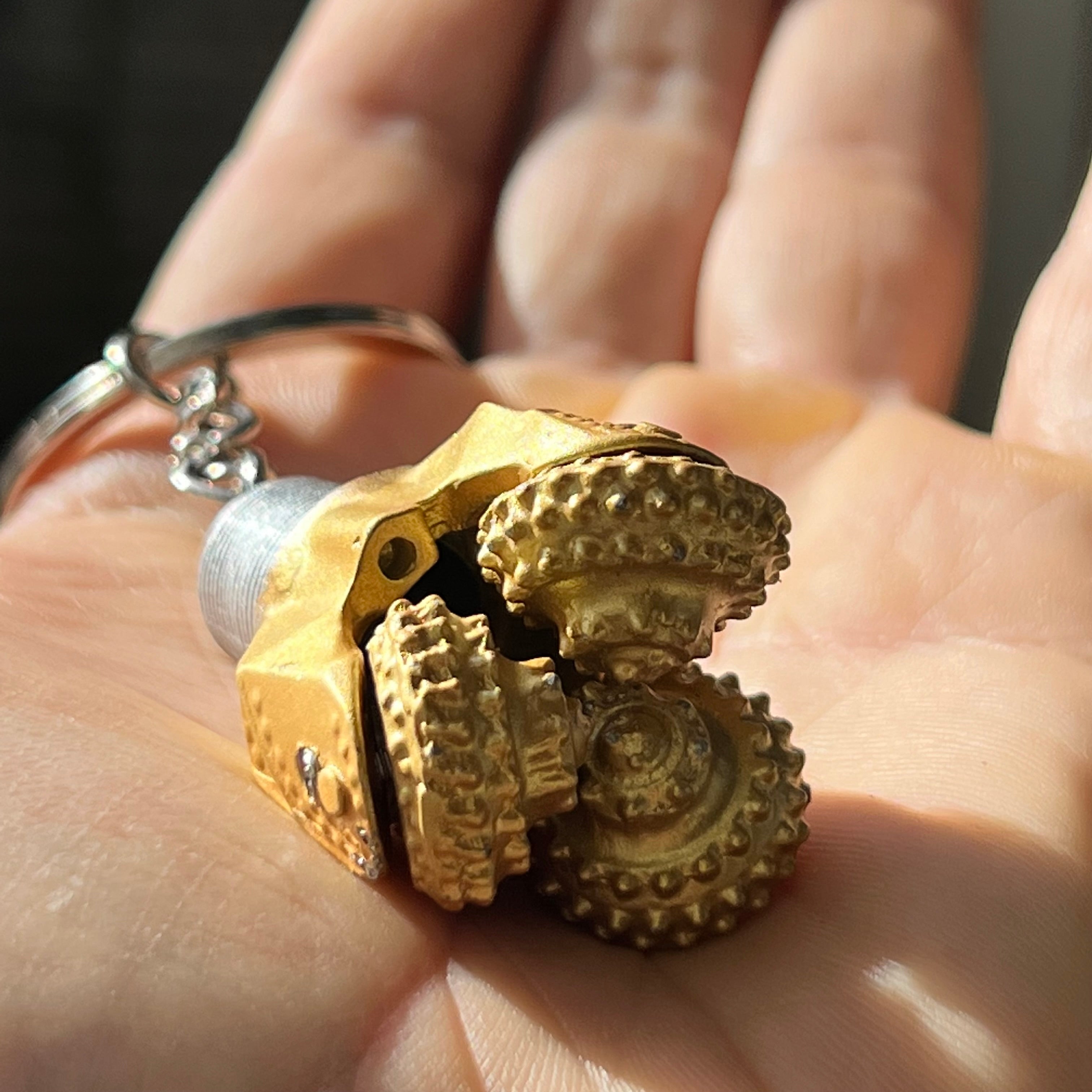 Land Oil Rig Key Chain Oilfield Drill Bit Keychain Golden-Silver Color – Oil Rig Shop