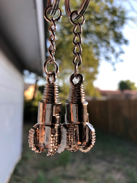 Oilfield Drill Bit Keychain Silver Color Oil Rig Shop