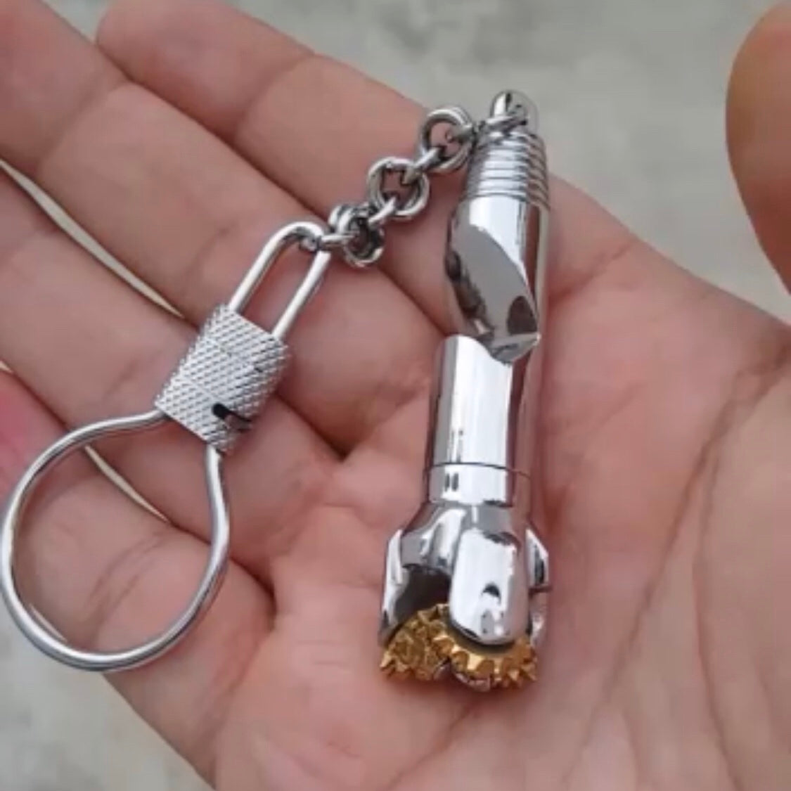 Oilfield Stainless Steel and Bronze Tricone Drill Bit Bottle Opener and Keychain
