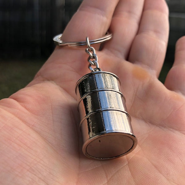 Land Oil Rig Key Chain Oil Drum Keychain Silver Color – Oil Rig Shop