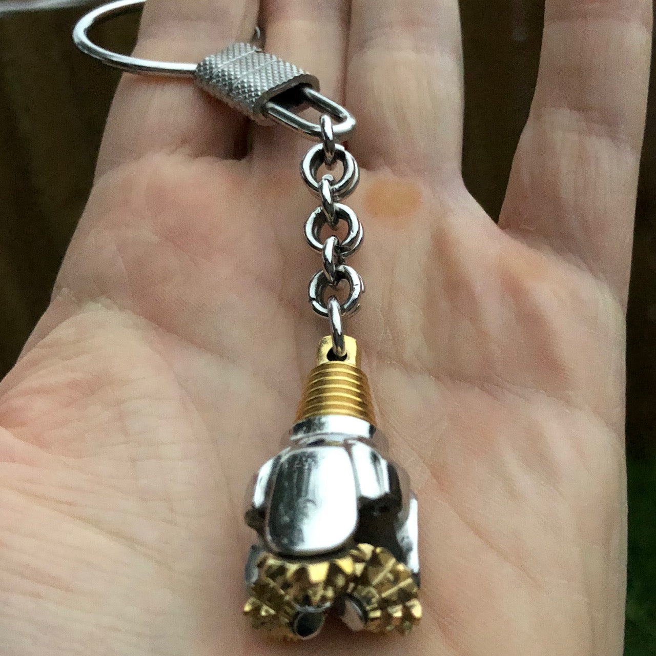 Land Oil Rig Key Chain Oilfield Stainless Steel and Bronze Tricone Drill Bit Keychains – Oil ...