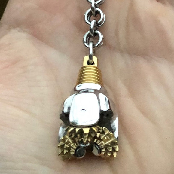 Oilfield Stainless Steel and Bronze Tricone Drill Bit Keychains