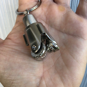 Oilfield Drill Bit Keychain Metal (Silver)