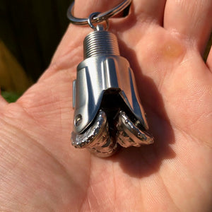 Oilfield Drill Bit Keychain Metal (Silver)