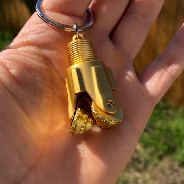 Land Oil Rig Key Chain Oilfield Drill Bit Keychain Metal (Gold) – Oil Rig Shop