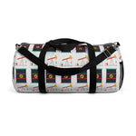 Pumpjack and Oil Drum Oilfield Duffel Bag (White)