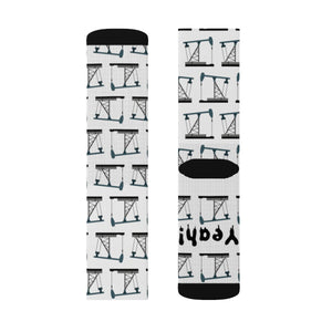 Frac Yeah! Pumpjack Oilfield Socks (White)