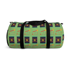 Pumpjack and Oil Drum Oilfield Duffel Bag (Dollar Bill Green)