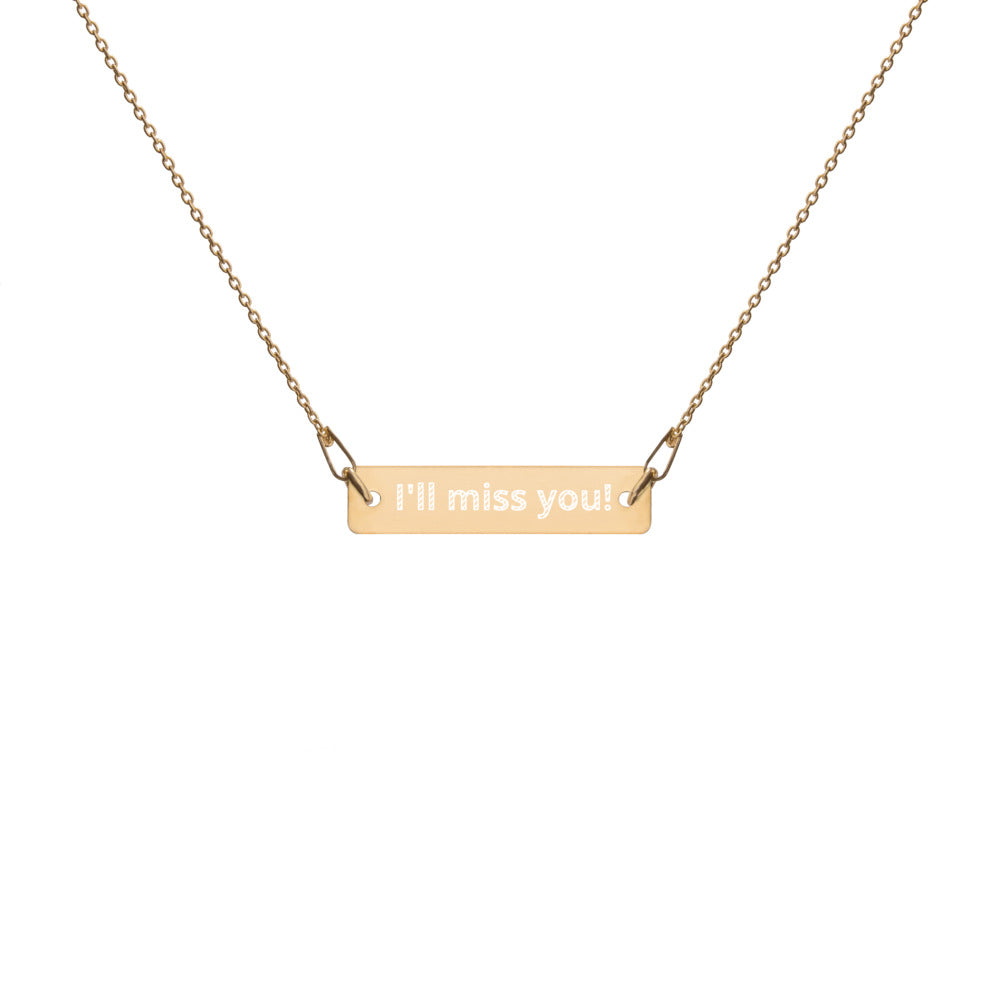 Oilfield Engraved Silver Bar Chain Necklace (Write Your Own Message)