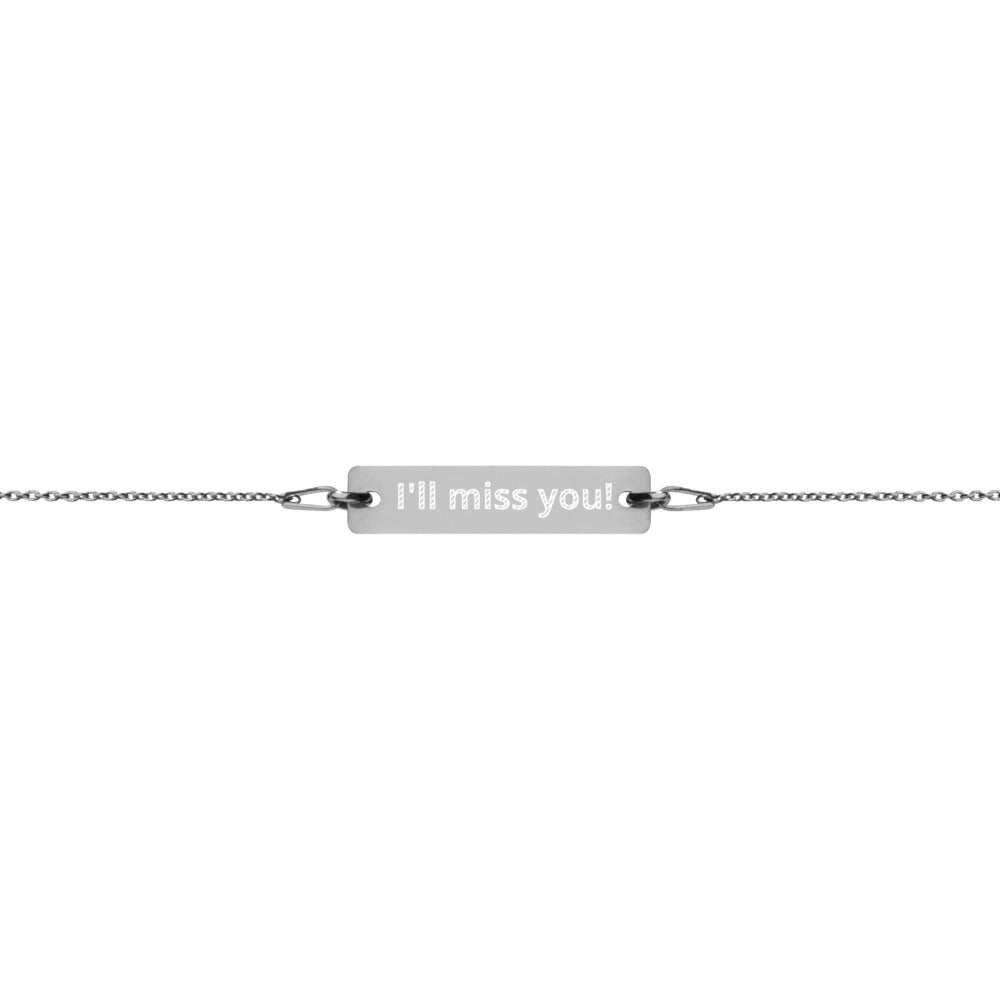 Oilfield Engraved Silver Bar Chain Bracelet (Write Your Own Message)
