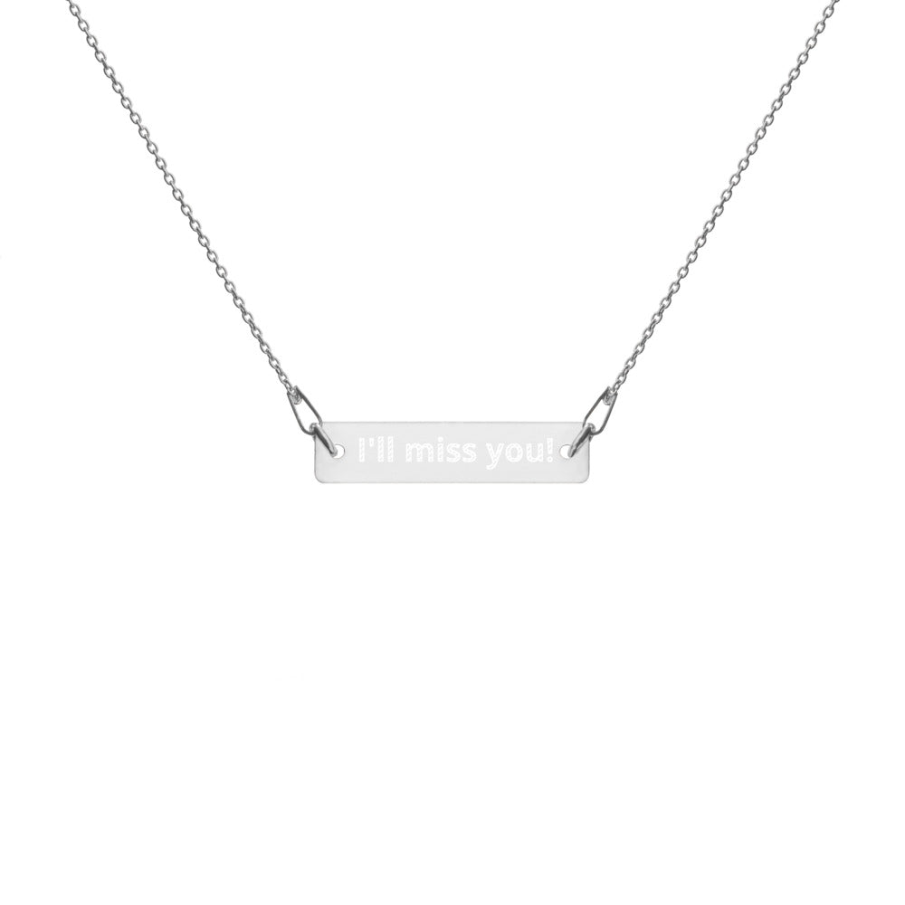 Oilfield Engraved Silver Bar Chain Necklace (Write Your Own Message)
