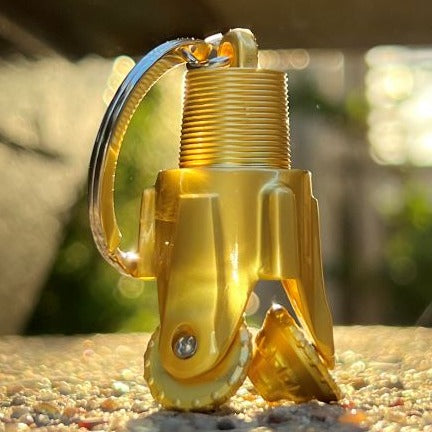 Land Oil Rig Key Chain Oilfield Drill Bit Keychain Metal (Gold) – Oil Rig Shop